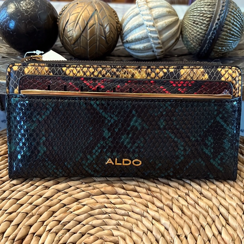 Aldo PU croco leather wallet with removable card holder